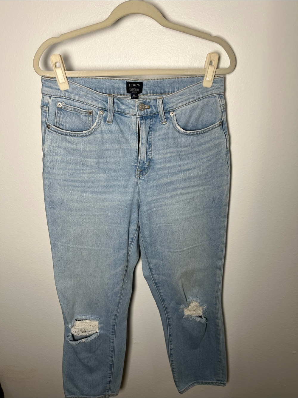 J. Crew SIZE 29 Essential Straight Jean/ Blue Distressed Women's Jeans